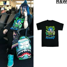 Билли эйлиш футболка же пункт черный письмо Уличная Хлопок лето высокое качество