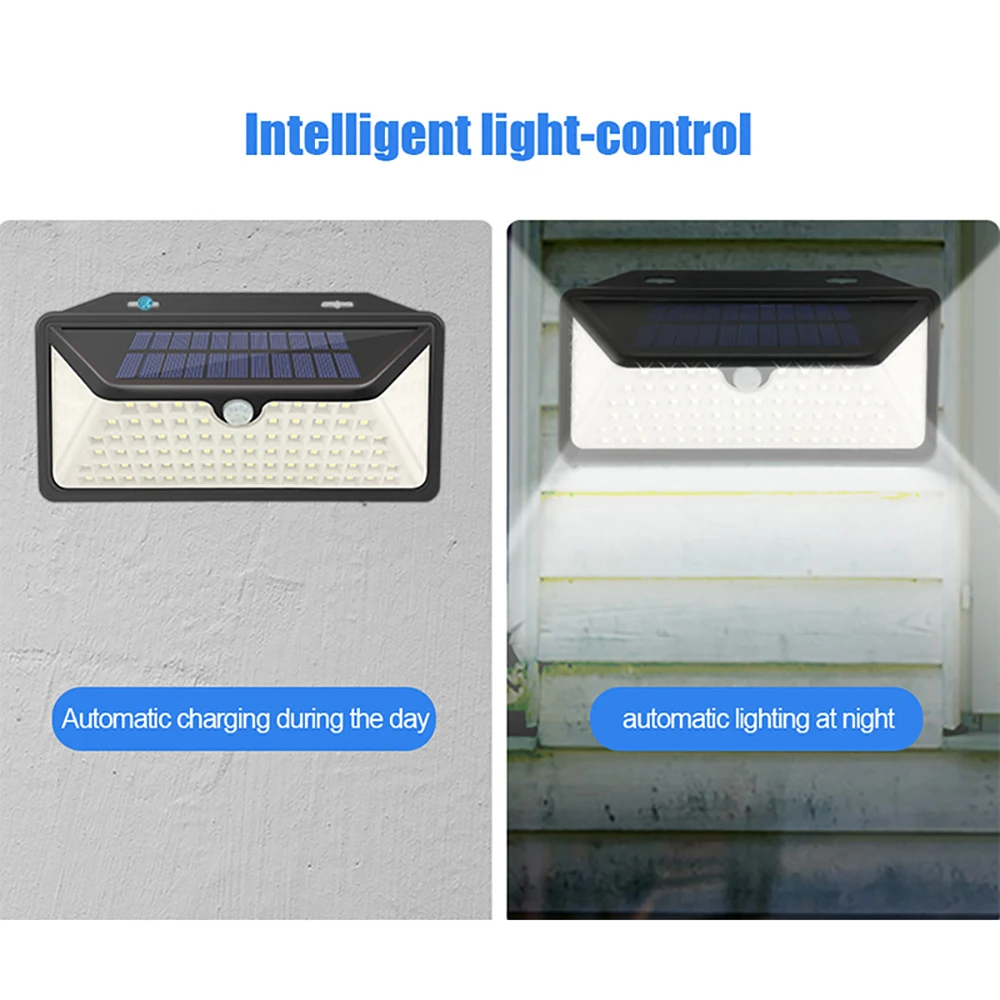 Sensor de Movimento Luz de Parede Ip65 à Prova Água com 2000 Mah de Lítio-bateria Solar Mpow Modos Ajustáveis Dwaterproof Luzes Brilhantes Super 102 Led 3 16 à prova dwaterproof água com 2000 mah