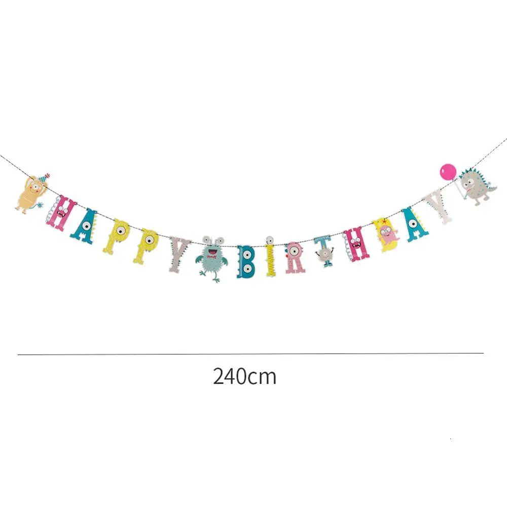 2,4 м милый маленький монстр День рождения баннер-Гирлянда для празднования первого дня рождения украшения детский душ