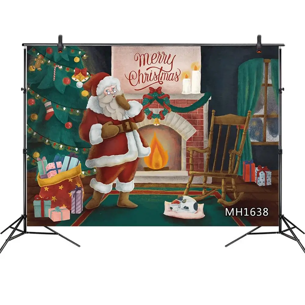 LB Санта Клаус камин Рождественская елка Подарок мультфильм дизайн фотографии