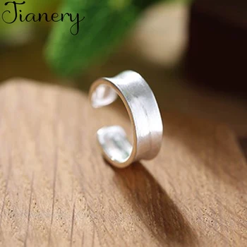 

JIANERY Vintage Handmade 925 Sterling Silver Round Rings For Women Men Adjustable Size Thai Silver Rings Personality