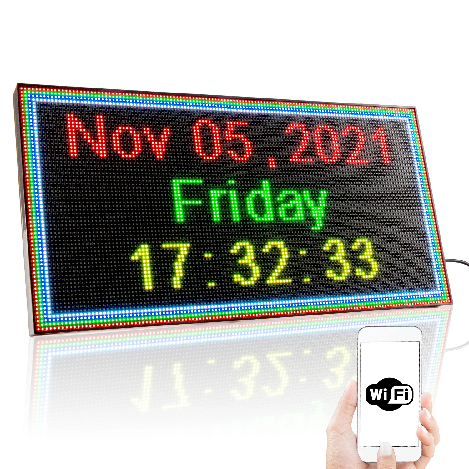 P3 Rgb Full Color Indoor Led Display Board Wifi App Control Advertising Led  Screen Programmable Display Sign For Shop Business - Advertising Lights -  AliExpress