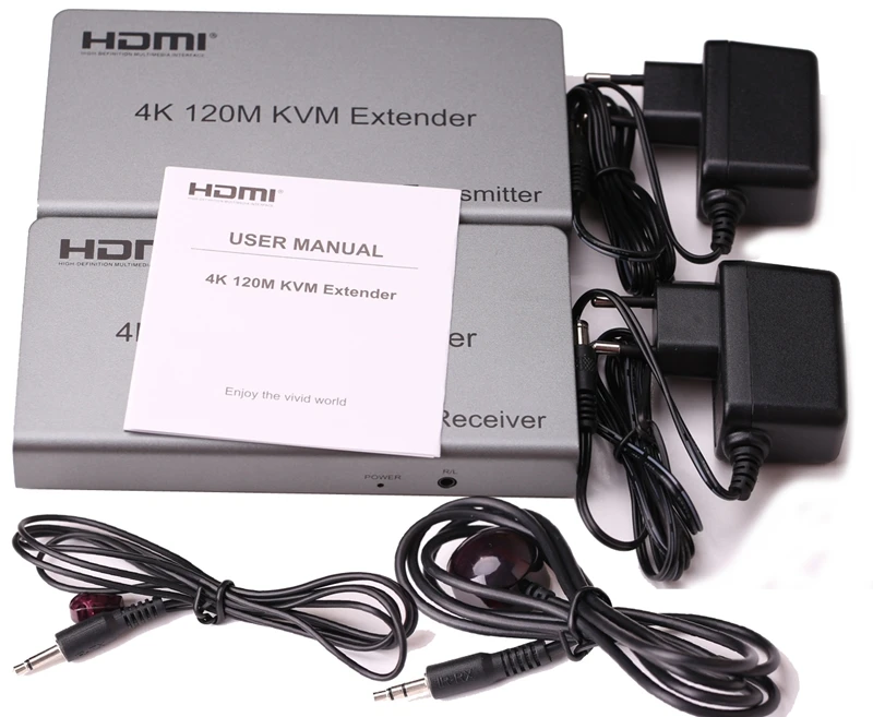 4K 120 м USB KVM HDMI удлинитель передатчик приемник комплект Аудио Видео удлинитель конвертер по RJ45 Ethernet UTP CAT 5e 6 6E кабель