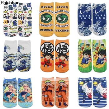 

A3135 Patchfan Cartoon Funny 90s Anime Printed Women Men Low/Short Socks Ankle Kawaii Party Favor Cosplay Gifts Decoration
