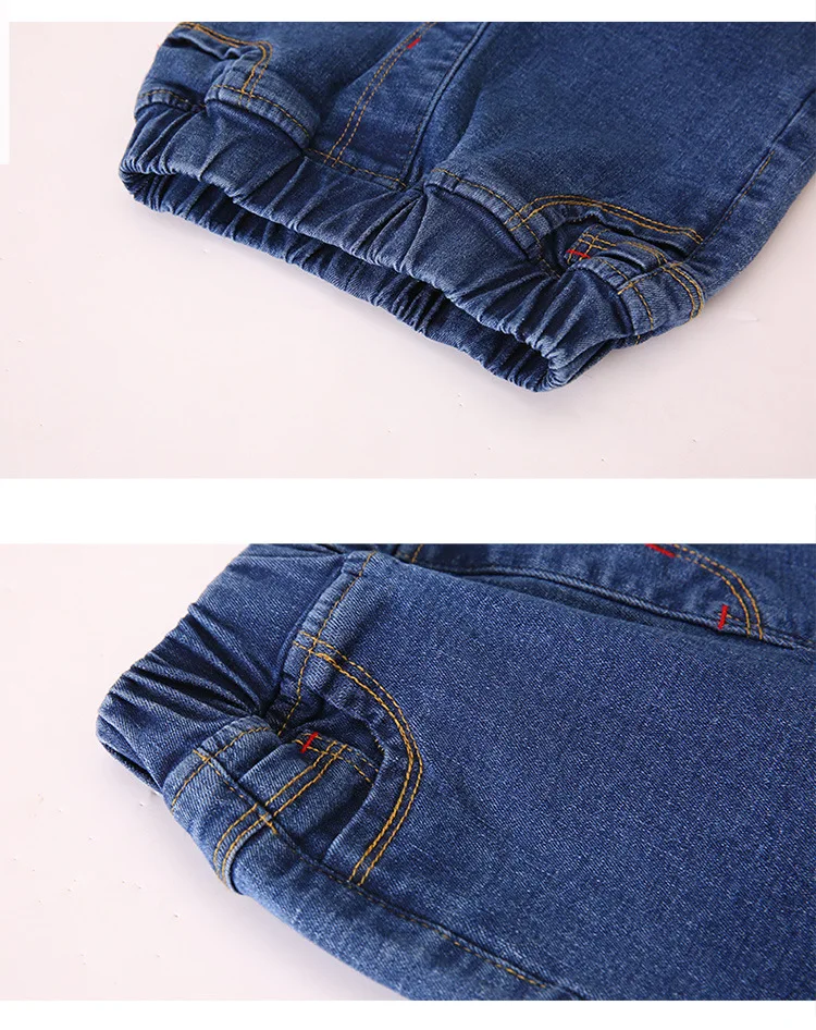 New Style Korean-style Child Jeans Girls Autumn Clothing Children Heart Embroidered Pants Large Childrenswear a-Piece