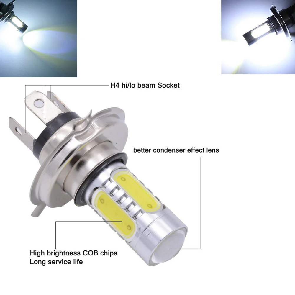 Проектор H4 HB2 9003 12V светодиодный для мотоцикла ближнего света фары 6000K Комплект
