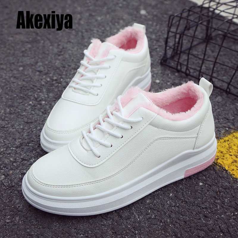 

Winter Fur Sneakers Platform Woman 2020 winter Bottom gang Female Casual Shoes Fashion Warm Snow Sneakers Large size k771