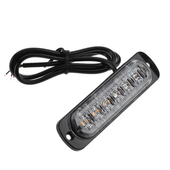 

10X Amber 6-LED Car Truck Emergency Beacon Warning Hazard Flash Strobe Light NEW