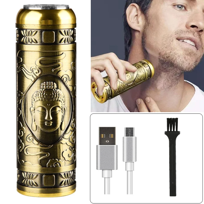 

Mini Barber Electric Shaver Home Travel Portable Men Beard Shaving Razor USB Rechargeable Hair Remover With Box
