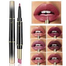  Pudaier Brand Matte Lipstick Cosmetics Waterproof Double Ended Long Lasting Nude Red Matte Lips liner Pencil Lipstick 