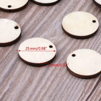 

100Pcs 1" Round Wood Discs Unfinished Natural Wood Slices Pendant Jewelry Making