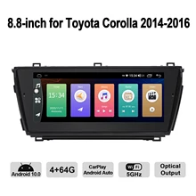 

8.8 Inch Android 10.0 Head Unit Car FM Audio Stereo1280X480 WiFi/Bluetooth/Carplay/Android Auto/HD For Toyota Corolla 2014-2016