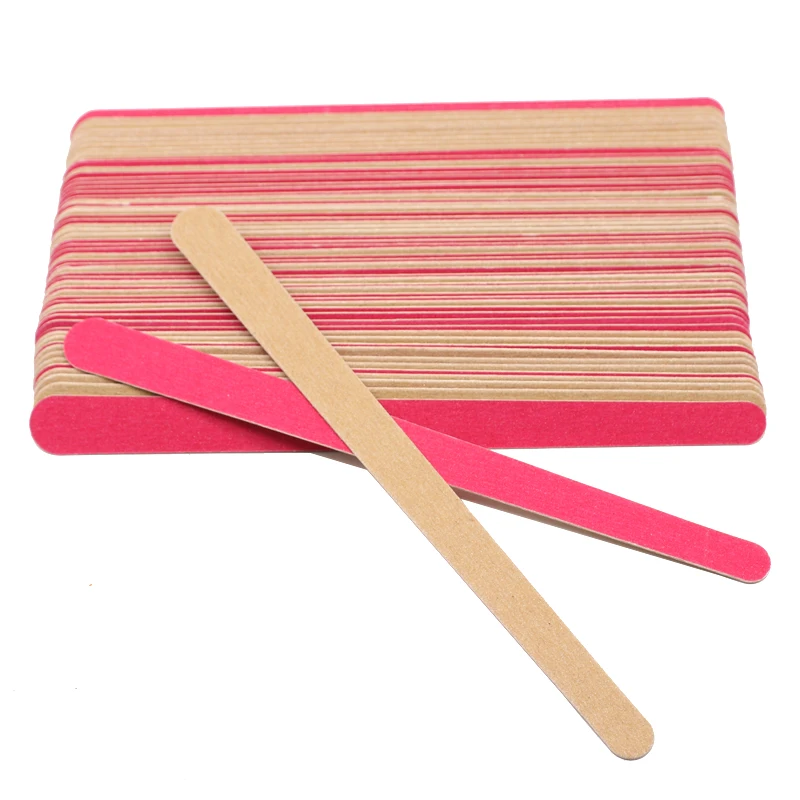

100Pcs/Lot Disposable Nail Art Files Sanding Wood Nail File 180/240 Pink Sandpaper Double Side Buffer Nail Manicure Tool