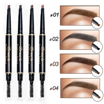 

Brand Waterproof Eyebrow Pencils Dark Brown Black Double-end Eyes Makeup Eye Brow Pen With Brush Cosmetic