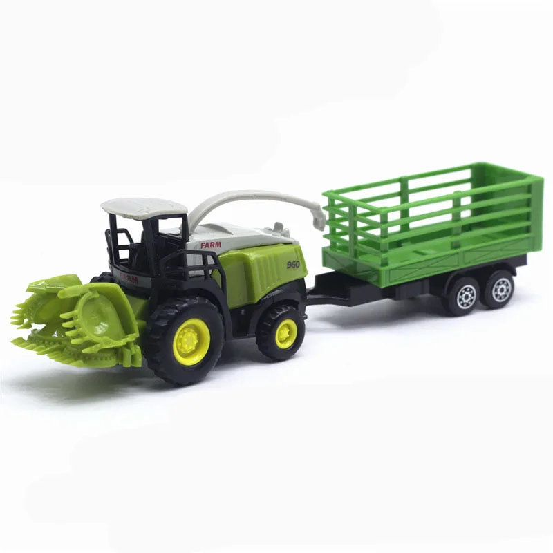 1:55 сплав фермерский автомобиль сплав комбайн прицеп транспортер танкеры сельскохозяйственные автомобили модели игрушек Рождественский детский подарок - Цвет: B