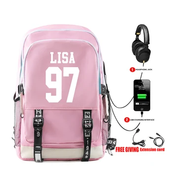 

2019 blackpink USB Charging Port school bag book bag for boys girls unisex school bag For teens laptop backpack travel backpack
