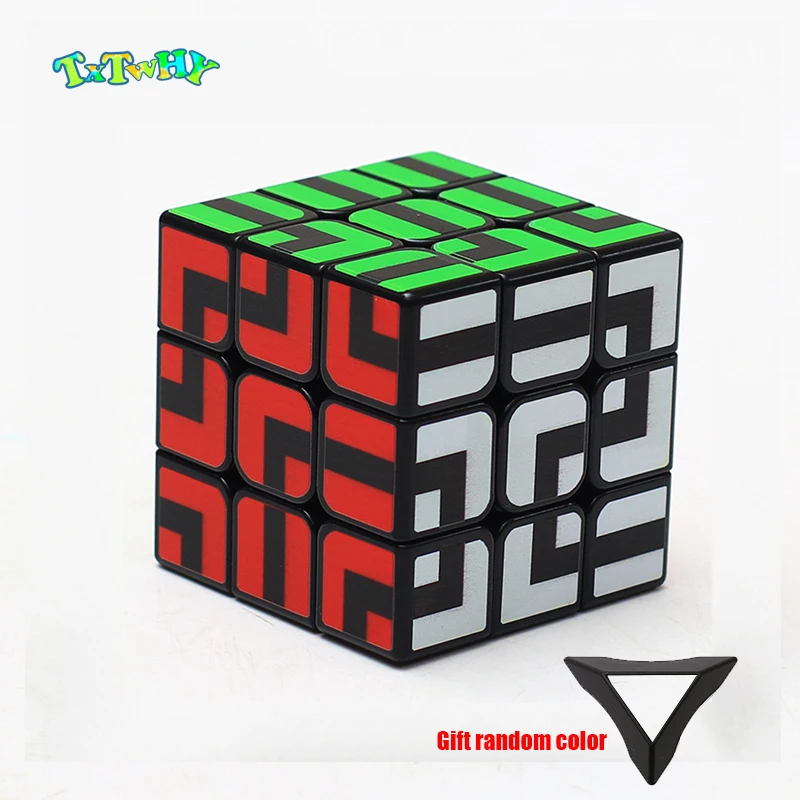 

Z-cube Maze Type 3x3x3 Magic Cube Puzzle Intelligent Gift Toys For Children Black Sticker Strange Shape For Children toys