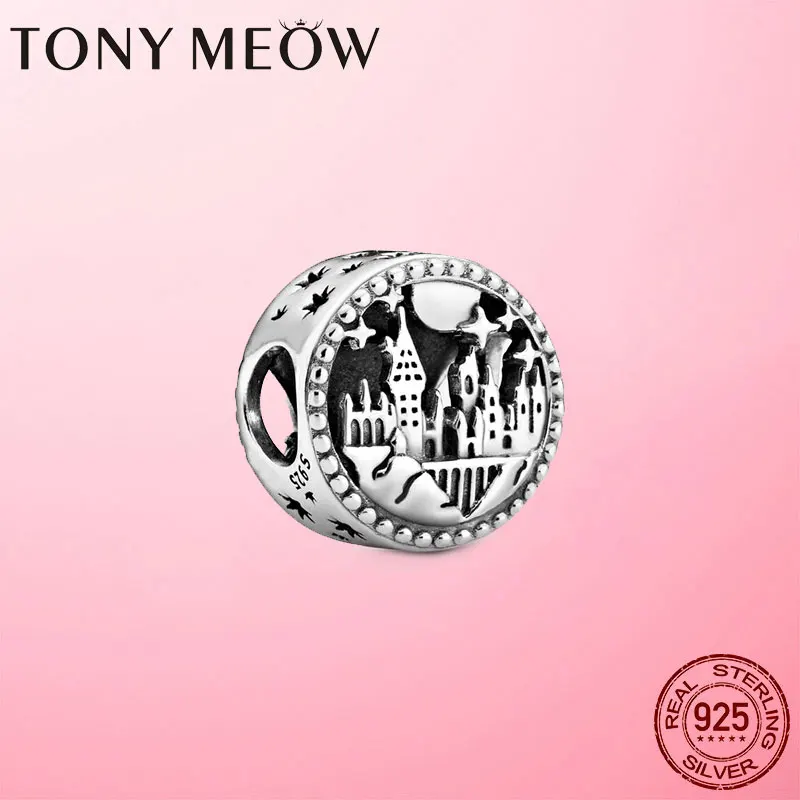 

Hot Sale 925 Sterling Silver Hogwarts School of Witchcraft and Wizardry Charm fit Pandora Charms Silver 925 jewellery Gift