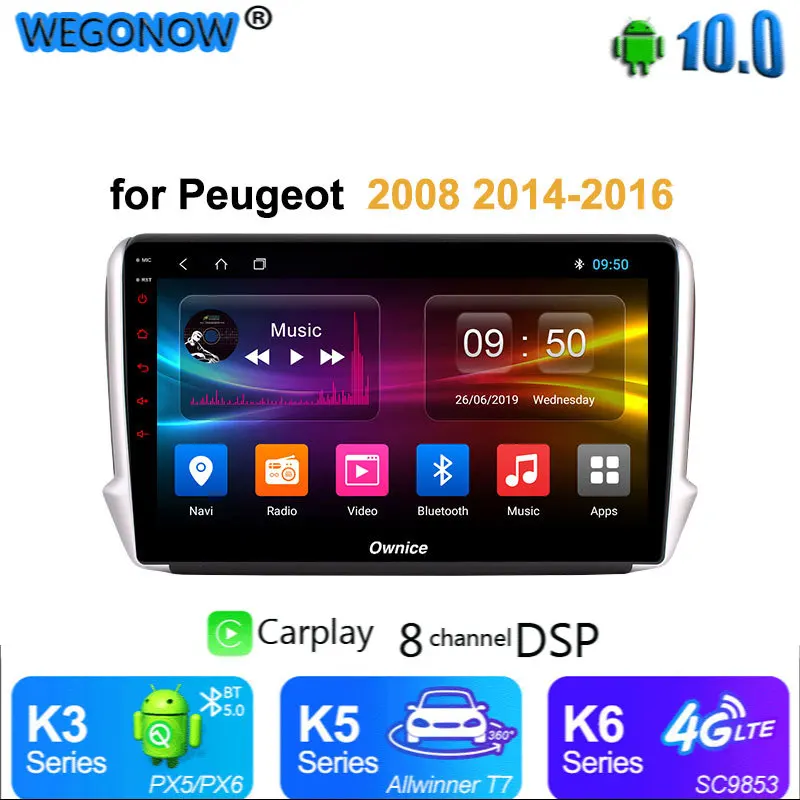 Ownice DSP carplay 10 1 &quotAndroid Octa 8 core автомобильный DVD GPS радио плеер 4G RAM 64G ROM для Peugeot 2008 2009