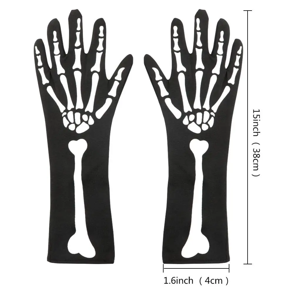 OurWarm/женские высокие носки до бедра на Хэллоуин, нарядные чулки с кровоподтеками, перчатки для Хэллоуина, носки с костями скелета, карнавальный костюм - Цвет: Skeleton Gloves