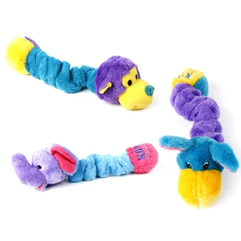 

3pcs/set Funny Dog Toys Pet Plush Toy Elastic Caterpillar Shape Dog Teething Toy Pet Squeaky Toys Pet Supplies New Arrive