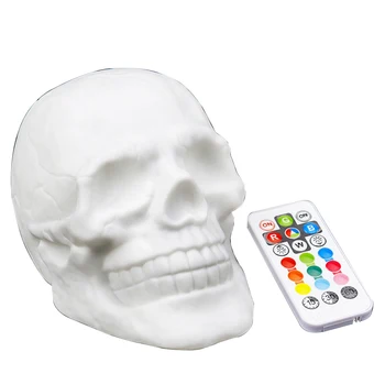 

Remote Control Home Atmosphere Party LED Patting Funny Kids Halloween Decoration USB Charging Night Light Gift Skull Head