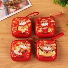 Coin Storage Bag Coin Purses 2022 Year Of The Tiger Chinese Traditional New Year Wallet Cute Print Earphone Storage Case for Kid
