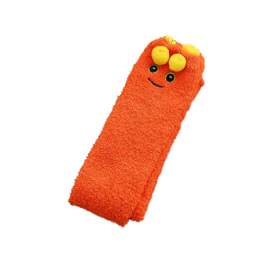 Orange 5 пар, Женские Длинные коралловые бархатные носки до середины икры, теплые одноцветные носки для сна, повседневные спортивные дышащие женские носки, medias de mujer - Цвет: Orange