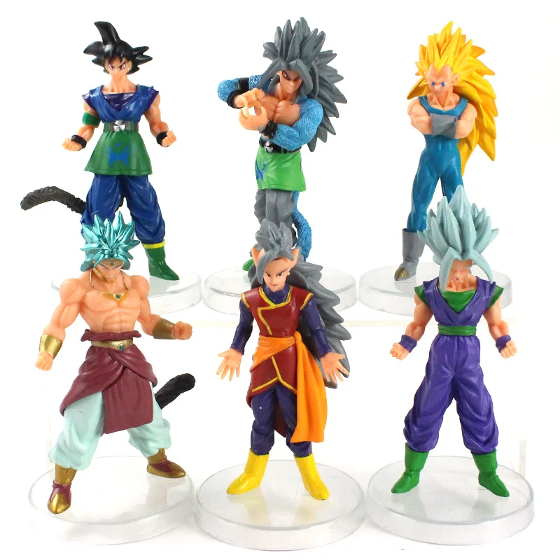 6pcs//set Dragon Ball Z Super Saiyan Goku PVC Action Figures Collectible Toy Gift