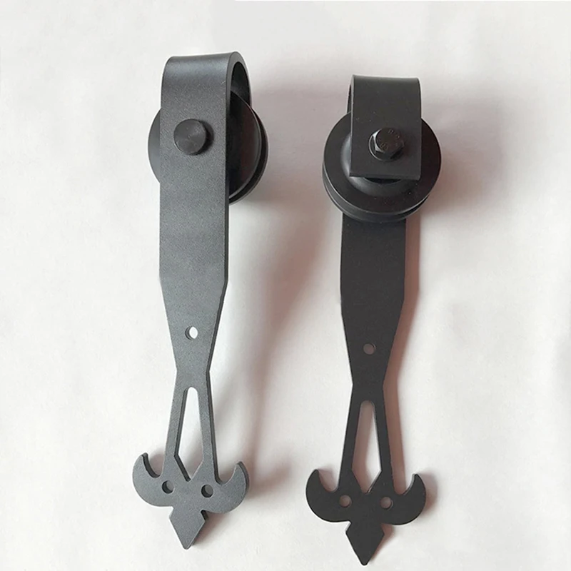 

Black Carbon Steel Sliding Barn Door Hardware Track Rail Kit Room Decoration