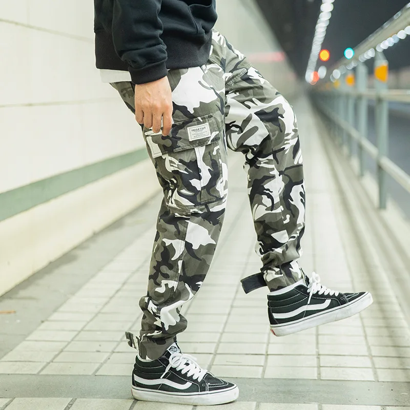 Camouflage Cargo Pants Men Pencil Pant Military 2019 Multi pocket Streetwear Joggers Hip Hop Camo Tactical 4