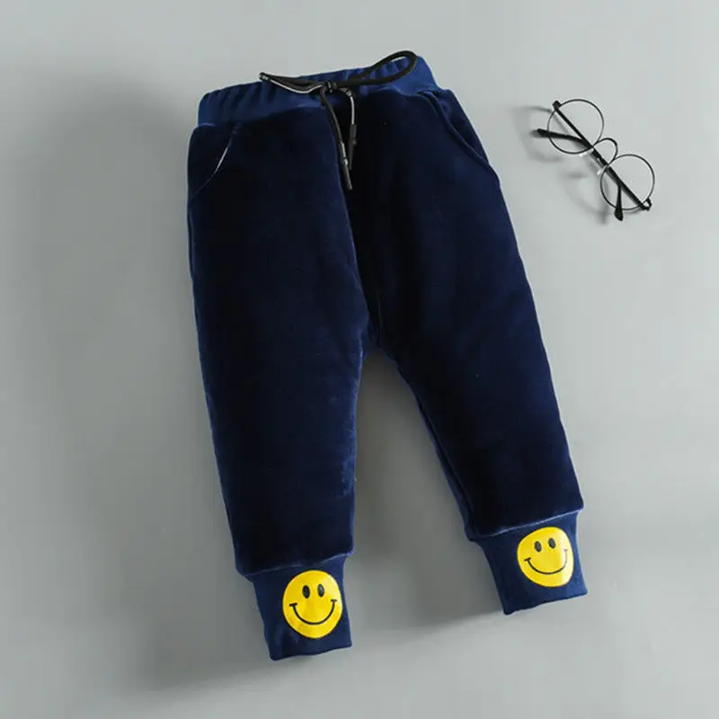 Зимние теплые штаны для мальчиков детские модные хлопковые плотные бархатные брюки для маленьких мальчиков, повседневная спортивная Снежная одежда для детей 2, 3, 4, 5 лет