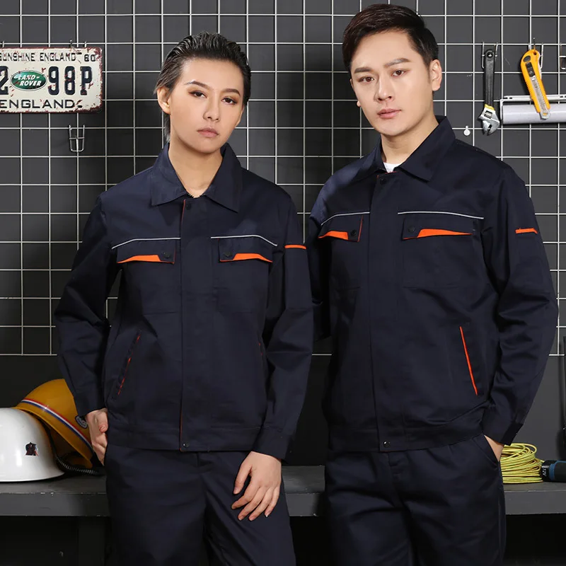 

Workshop Uniforms Working Clothes Jacket Workwear Suits Custom Printing Long Sleeve Mixed Color Men Unisex Company Logo Text Is