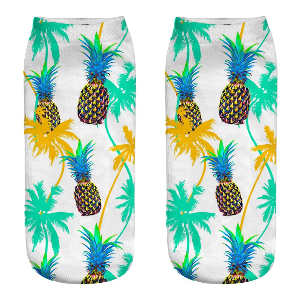 Повседневное хлопковые носки 3D принт с фруктами спортивные носки