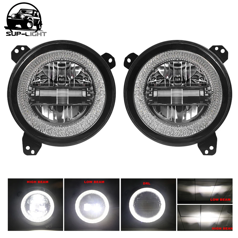 SUP-LIGHT New arrival 9 inch round led sealed beam headlight for Jeep Wrangler JL 2018 jl | Автомобили и мотоциклы