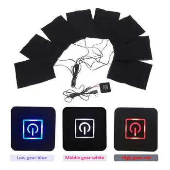 

Electric Heating Pads Clothes Heating Pad 8-in-1 USB Electric Heating Pads 3 Gear Adjustable Carbon Fiber Heated Clothes Pad