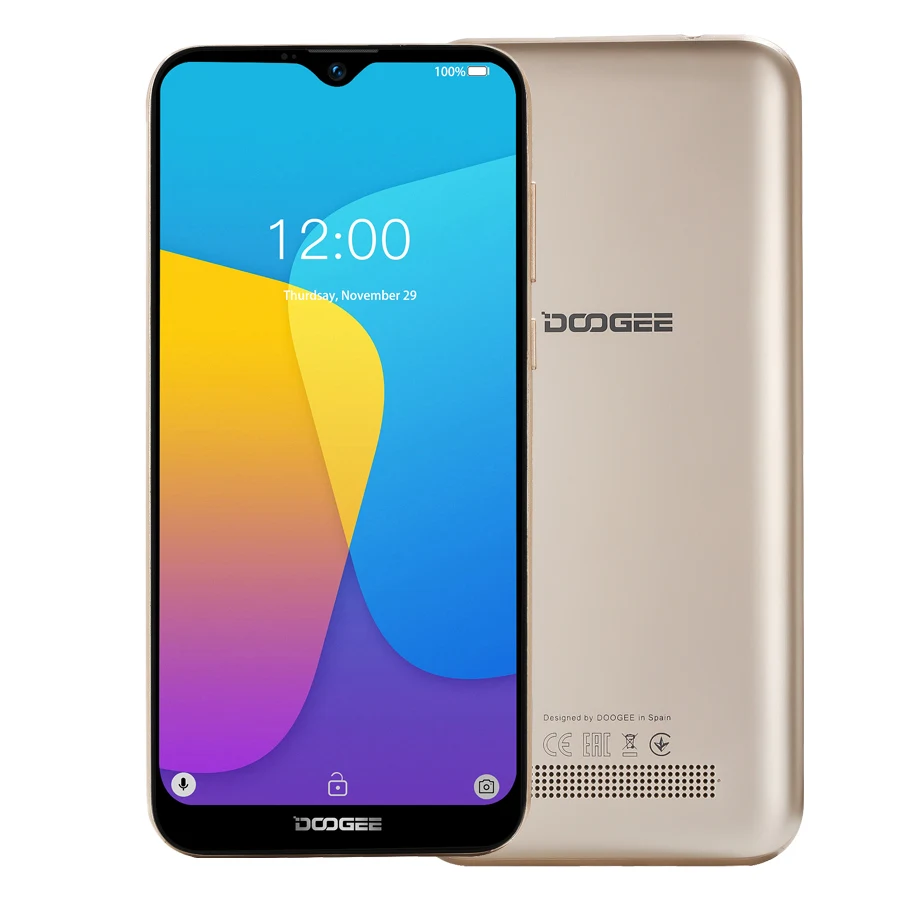 Gold DOOGEE X90 6,1 ''HD Android 9,0 19:9 1 ГБ 16 ГБ разблокировка лица смартфон 8 Мп камера MT6580A четырехъядерный 3400 мАч 5 В/1 а мобильный телефон - Цвет: Gold