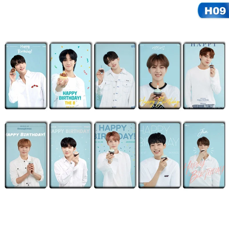 10 шт./компл. альбом Seventeen вы сделали мой рассвет Фотокарта фото карты ПВХ карты с кристаллами наклейки для автобусной студенческой карты - Цвет: 09