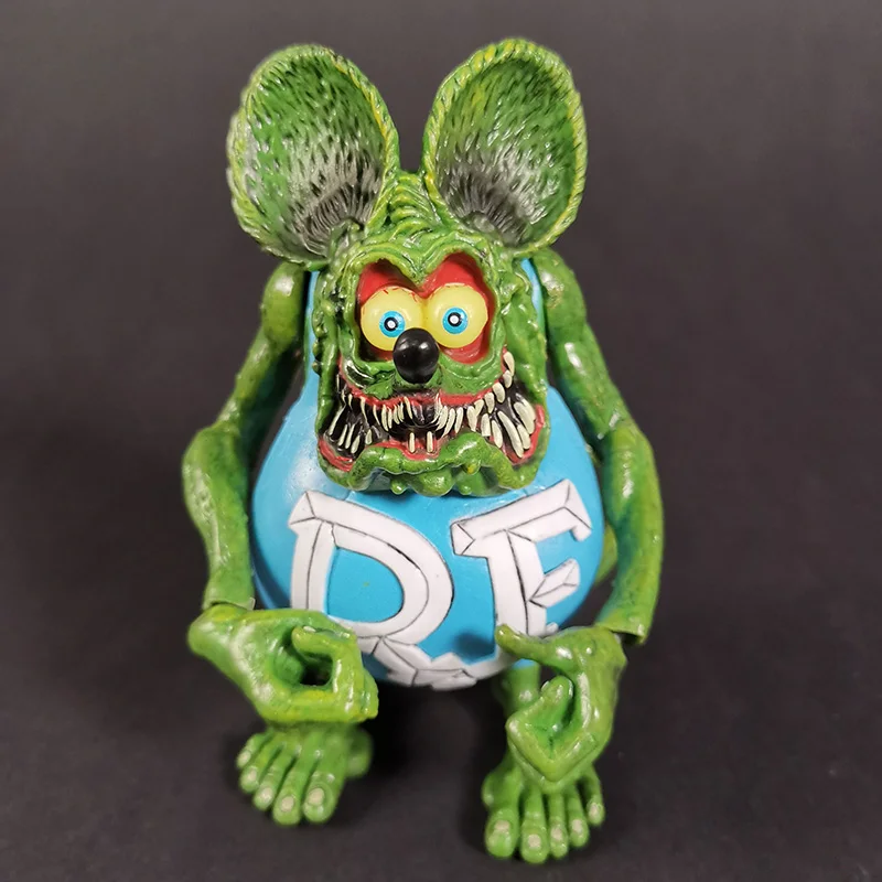 12cm Anime Animal Crazy Mouse Rat Fink Movable PVC Action Figure