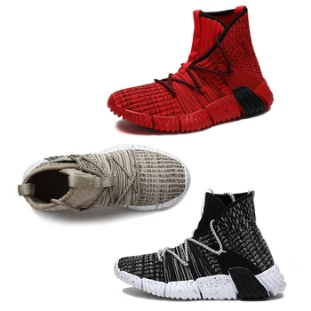

Sneakers Men 2019 High Top Socks Shoes Causal Shoes Man Breathable Mesh Boots Shoes Fashion Men Fly Weave Sneakers Men Footwear