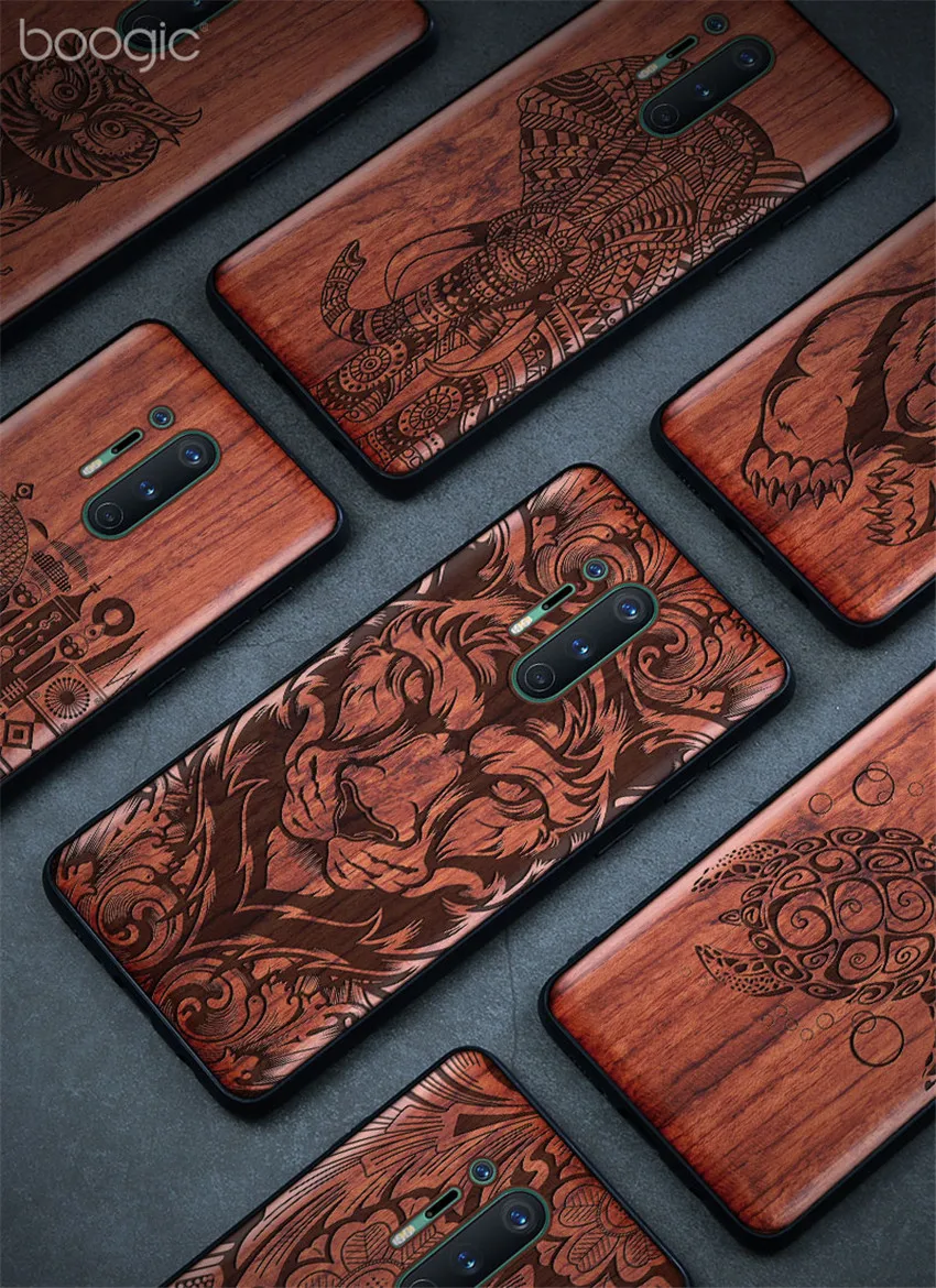 Carved Wood Case For OnePlus 8 Pro OnePlus 8 Shockproof Case TPU Bumper Cover For OnePlus 8 Case Wood Shell Oneplus 8 Pro (1)