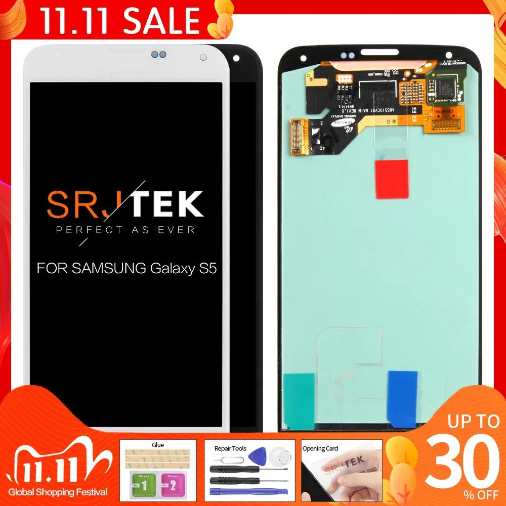 Оригинальный сенсорный ЖК-экран AMOLED 5 1 дюйма для SAMSUNG S5 Galaxy запчасти ЖК-дисплея i9600