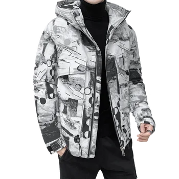 

Mens Winter Coats Hooded Jackets Korean Men Windbreaker Thicken Parkas Men Clothes 2019 Casual Overcoat Streetwear Bomber Jacket