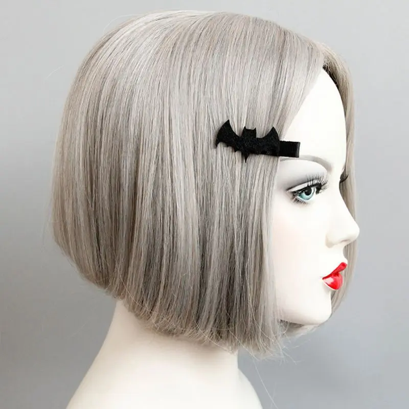 Women Girls Unique Bat Hair Clip Soft Felt Cloth Bangs Hairpin Festival Decor
