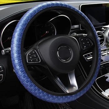 

FORAUTO Car Steering Wheel Covers Artificial Leather Knit Texture Interior Accessories Car-styling Elastic Auto Decoration