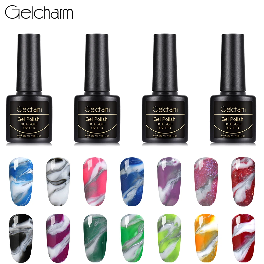 Gelcharm 8 мл сменный Гель лак для ногтей отмачиваемый мраморный эффект Halo Dizzy