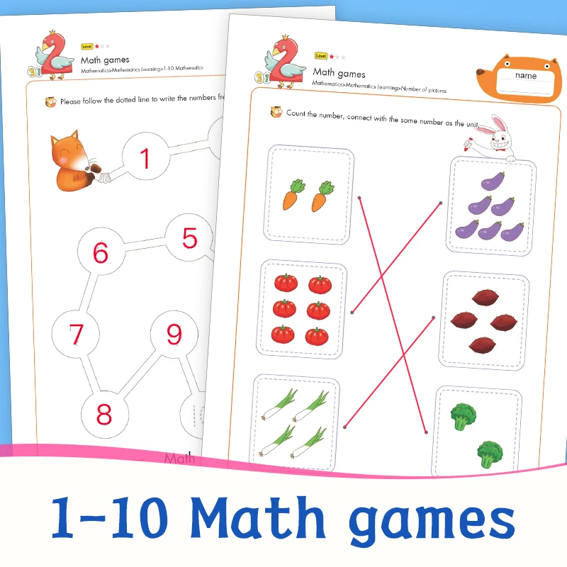 Kids Learn 1 10 Number Math Fun Game Homework Paper Learning Mathematics Educational Toys For Children In English| | - Aliexpress