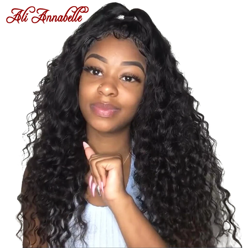 

Peruvian Water Wave Lace Front Wig Remy Human Hair Wigs Water Wave Frontal Wig Pre Plucked with Baby Hair 360 Lace Frontal Wig