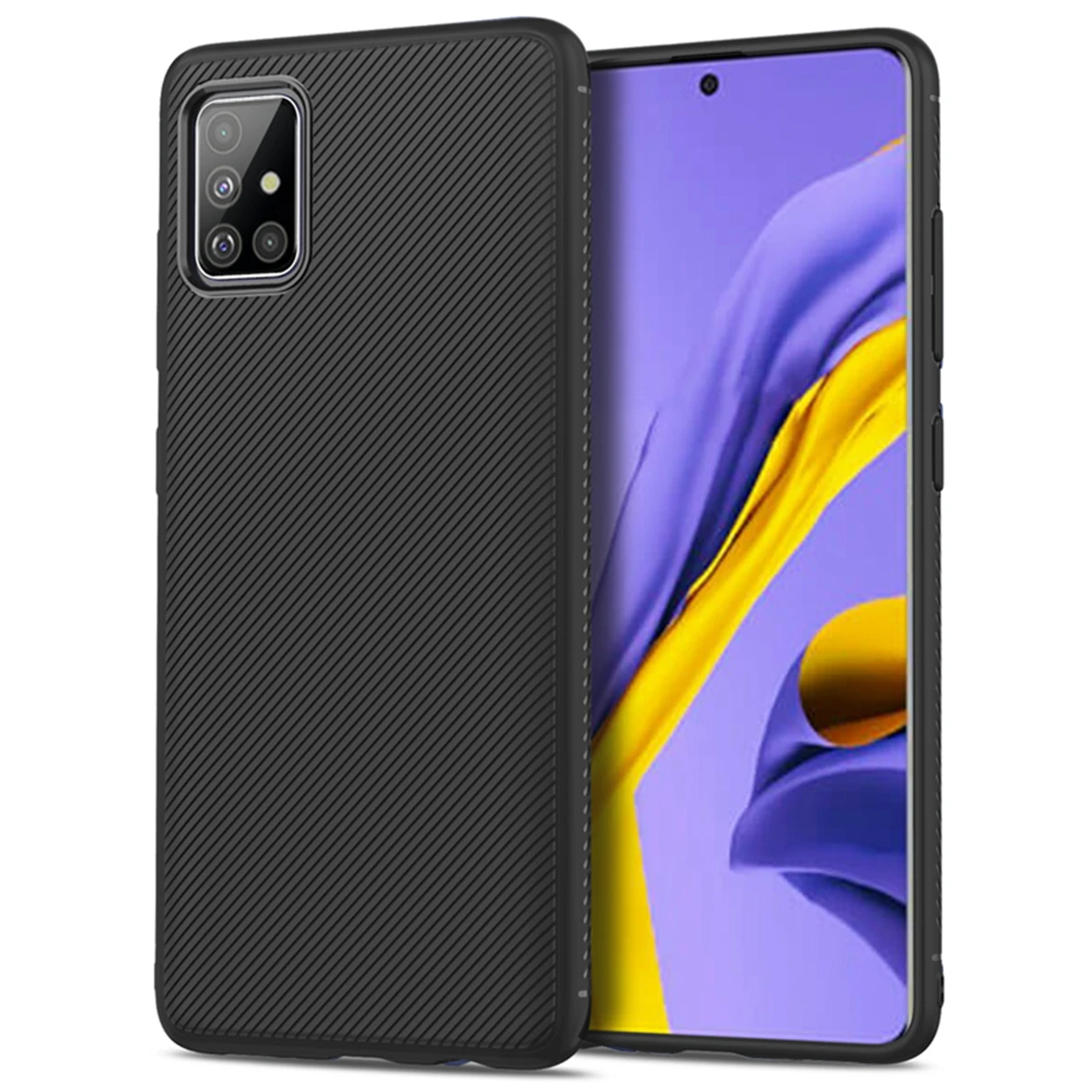 For Samsung Galaxy A51 Case Silicone Texture Carbon Fiber Anti-Scratch Anti-slip Soft TPU Cover A50 Slim | Мобильные телефоны и