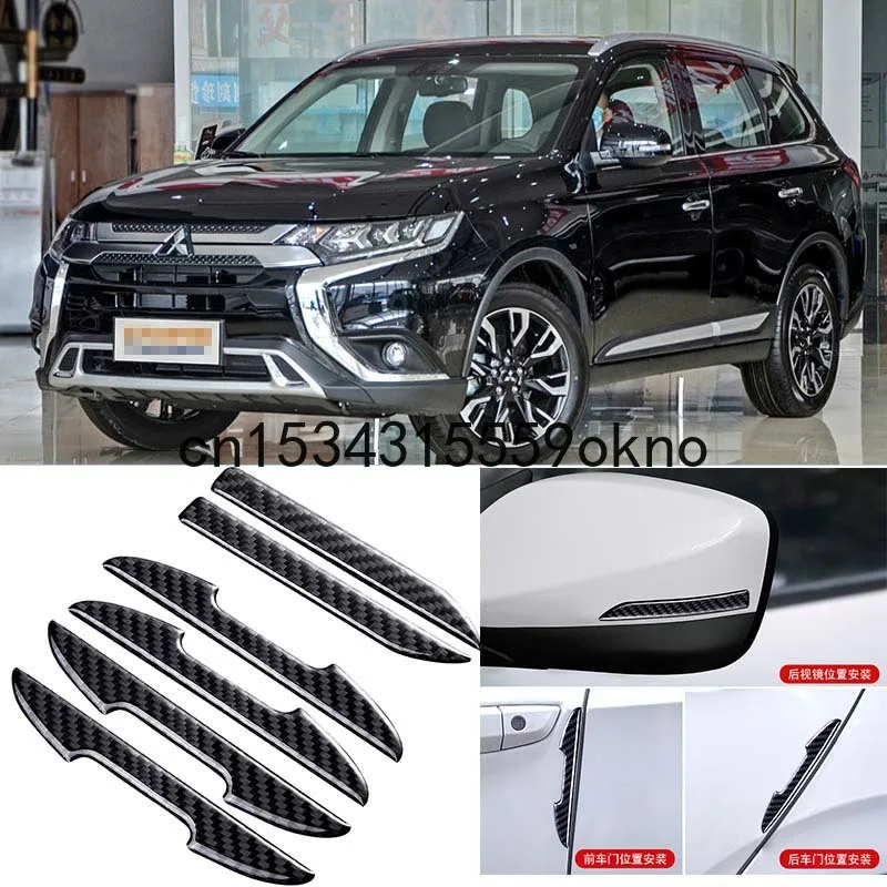 Per Mitsubishi Asx Eclipse L 200 Lancer Outlander Pajero Car Side Door Edge Mirror Guard Bumper Trim Protector Stickers 6Pcs